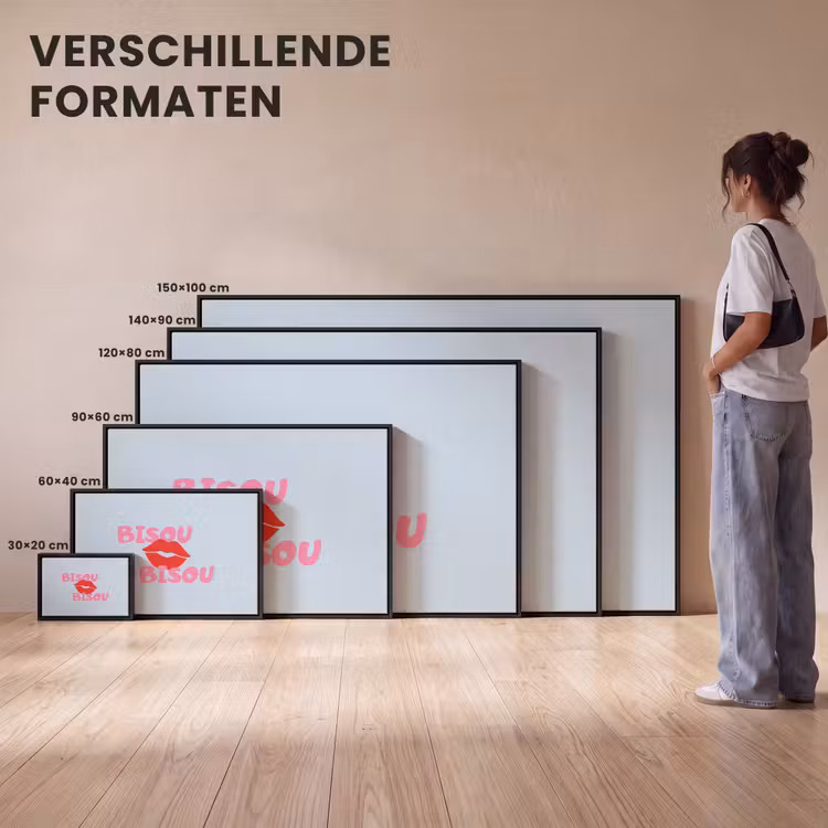 Canvas met lijst - Lippen - Bisou - Blauw — 7