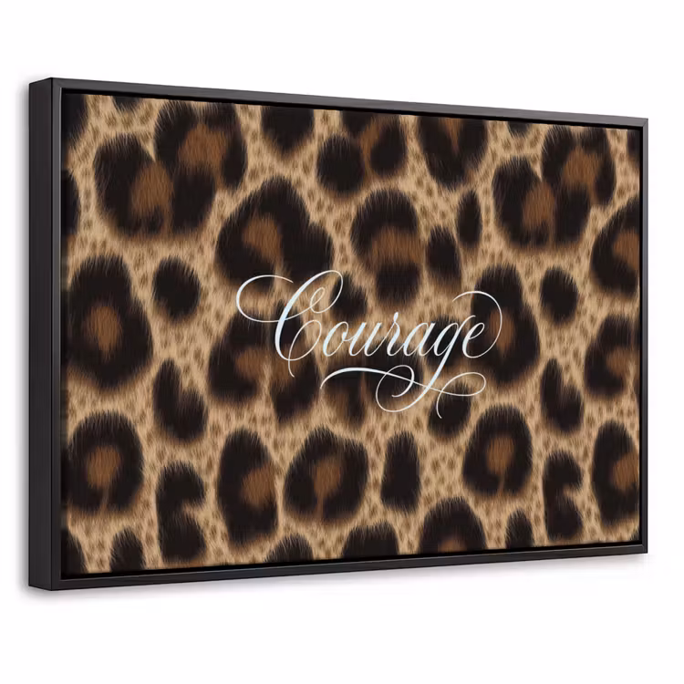 Canvas met lijst - Luipaardprint - Bruin - Courage - Sierlijk — 1