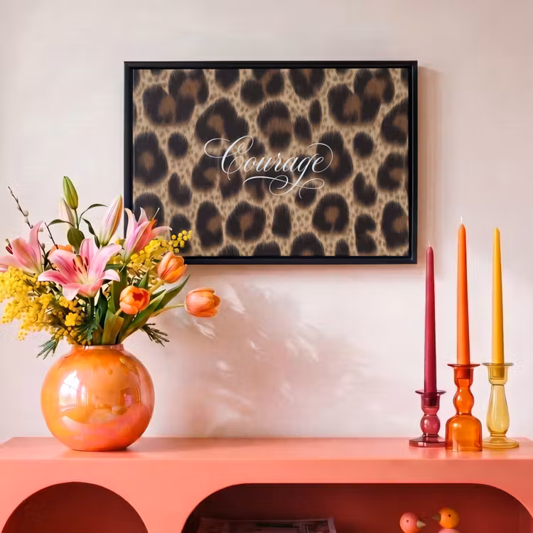 Canvas met lijst - Luipaardprint - Bruin - Courage - Sierlijk — 4