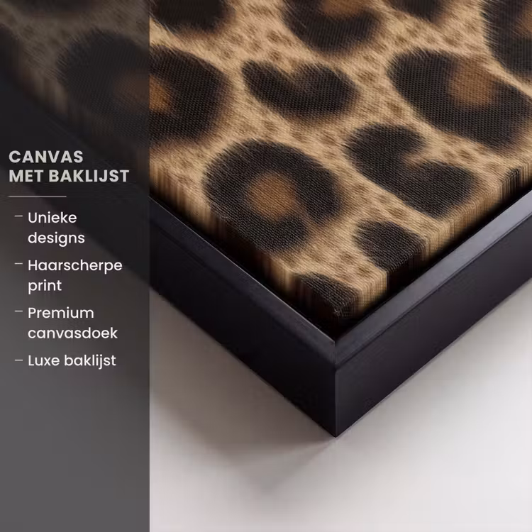Canvas met lijst - Luipaardprint - Bruin - Courage - Sierlijk — 5
