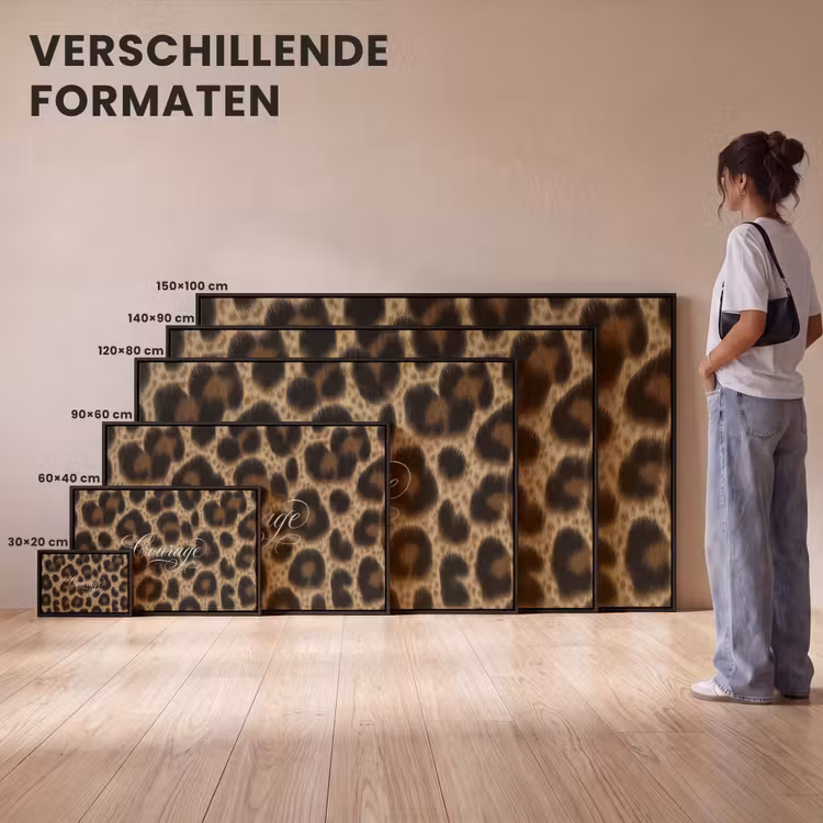 Canvas met lijst - Luipaardprint - Bruin - Courage - Sierlijk — 7