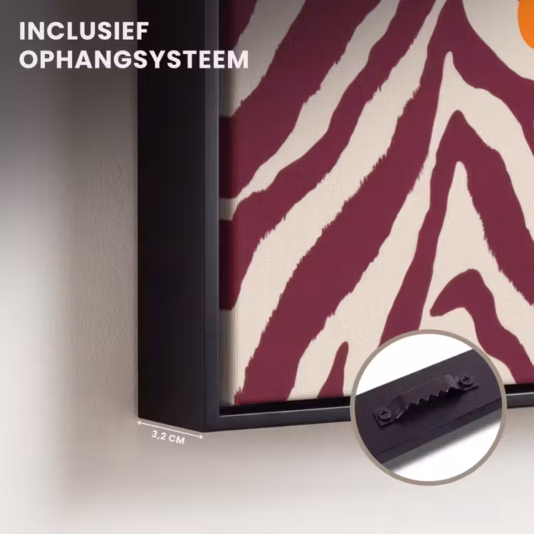 Canvas met lijst - New era - Bordeaux - Zebraprint — 3