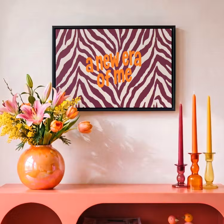 Canvas met lijst - New era - Bordeaux - Zebraprint — 4