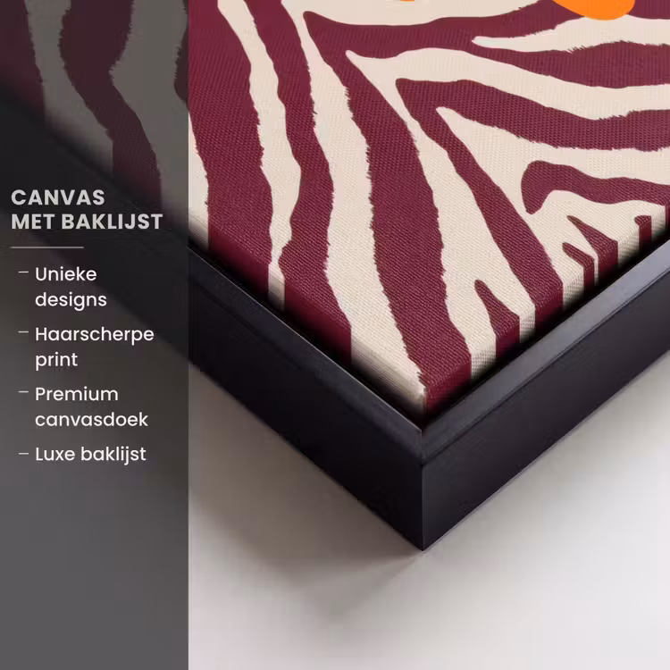 Canvas met lijst - New era - Bordeaux - Zebraprint — 5