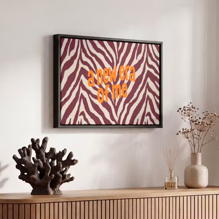 Canvas met lijst - New era - Bordeaux - Zebraprint — 6