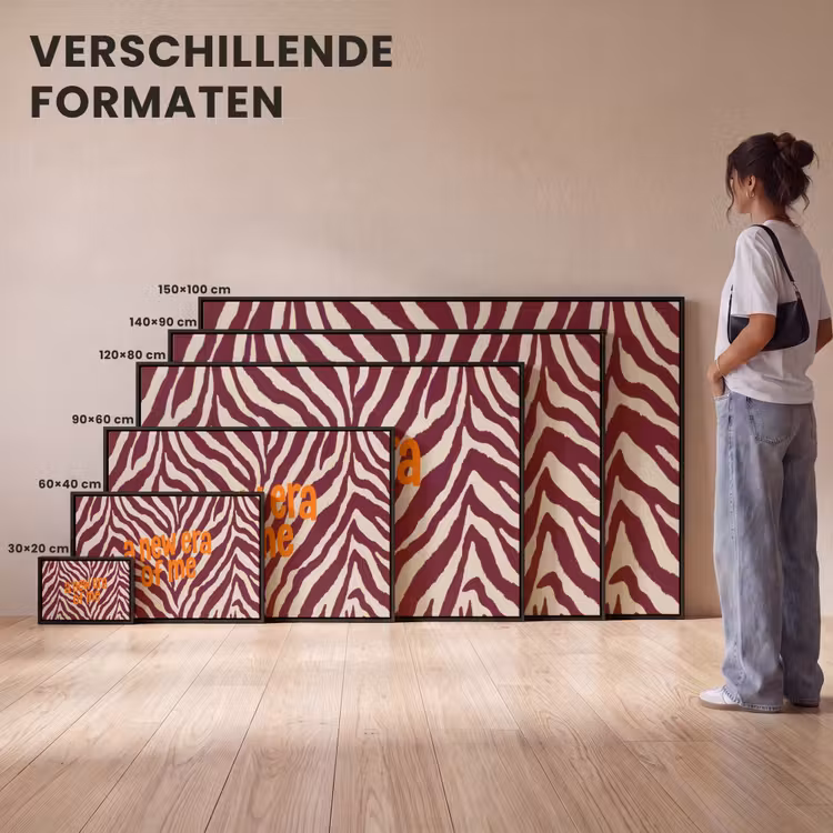 Canvas met lijst - New era - Bordeaux - Zebraprint — 7