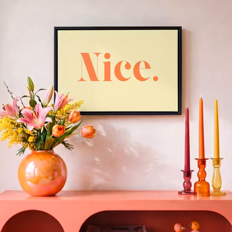 Canvas met lijst - Nice - Oranje - Geel - Minimalistisch — 4