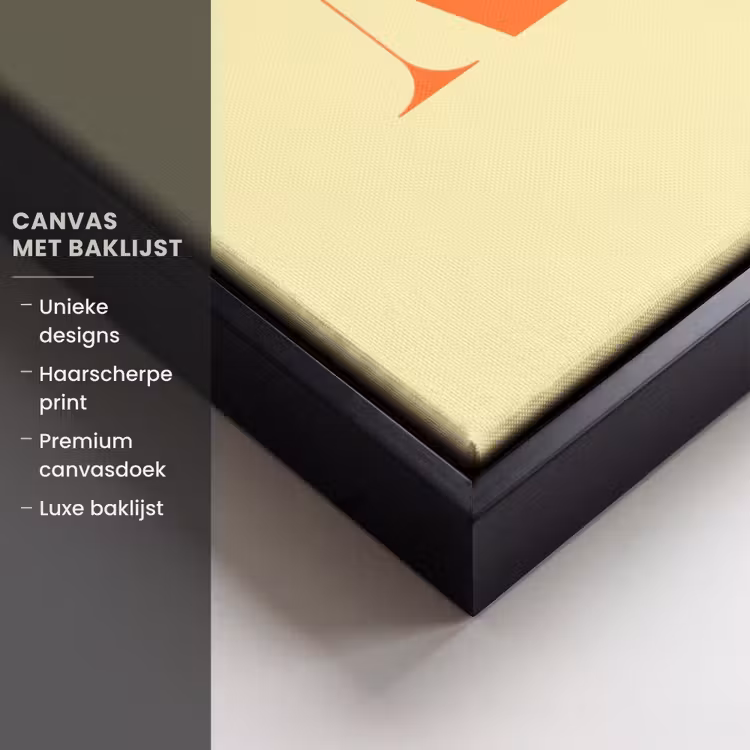 Canvas met lijst - Nice - Oranje - Geel - Minimalistisch — 5