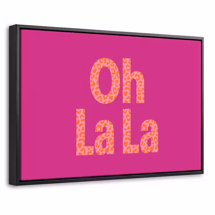 Canvas met lijst - Oh la la - Luipaardprint - Roze — 1