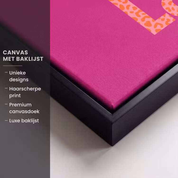 Canvas met lijst - Oh la la - Luipaardprint - Roze — 5