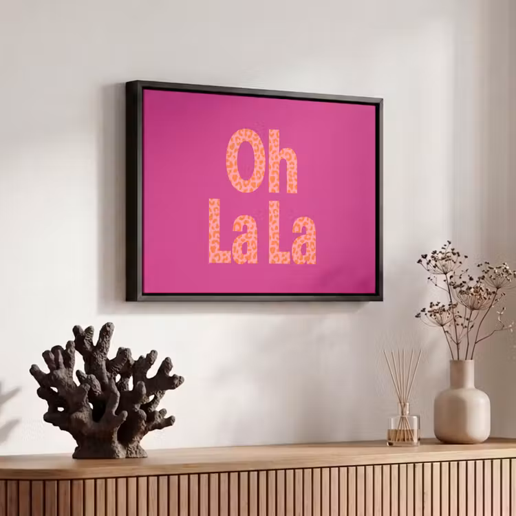 Canvas met lijst - Oh la la - Luipaardprint - Roze — 6