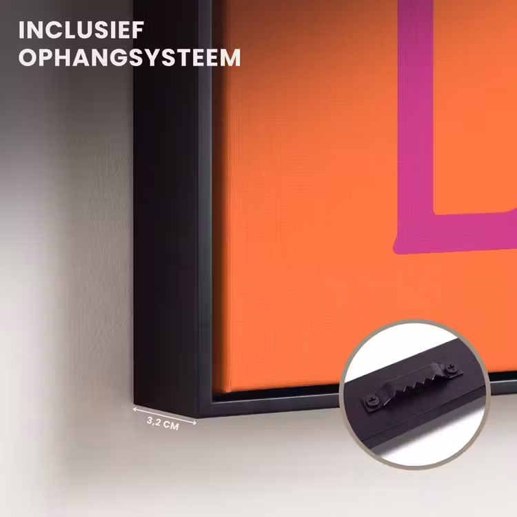 Canvas met lijst - Oh la la - Oranje - Roze - Scheeflettertype — 3