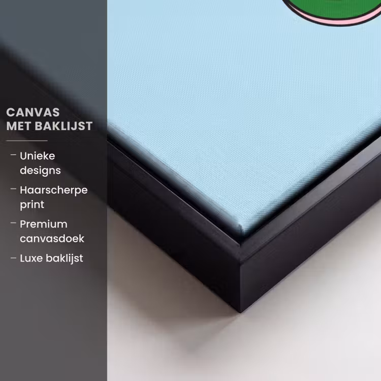 Canvas met lijst - Oh ok - Blauw - Kleurrijk — 5