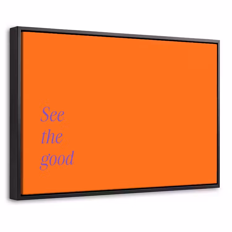 Canvas met lijst - See te good - Paars - Oranje — 1