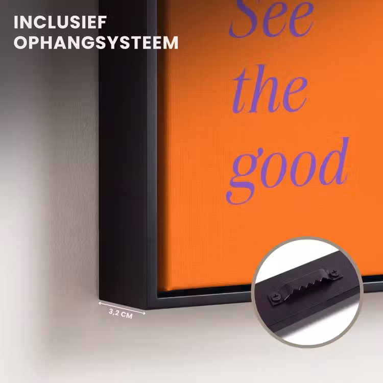 Canvas met lijst - See te good - Paars - Oranje — 3