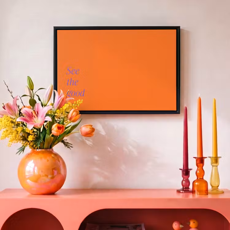 Canvas met lijst - See te good - Paars - Oranje — 4