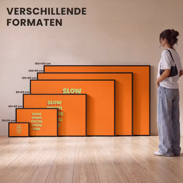 Canvas met lijst - Slow down you're doing fine - Oranje - Simple — 7