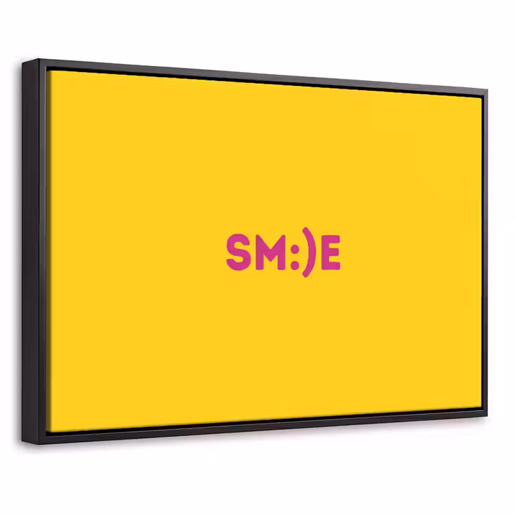 Canvas met lijst - Smile - Roze - Geel — 1