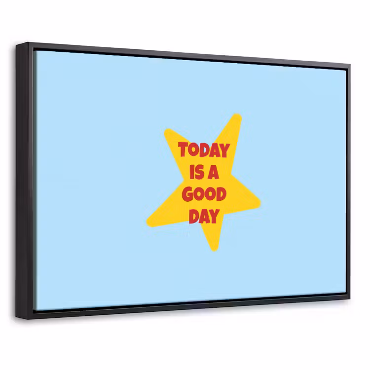Canvas met lijst - Ster - Today is a good day - Blauw — 1