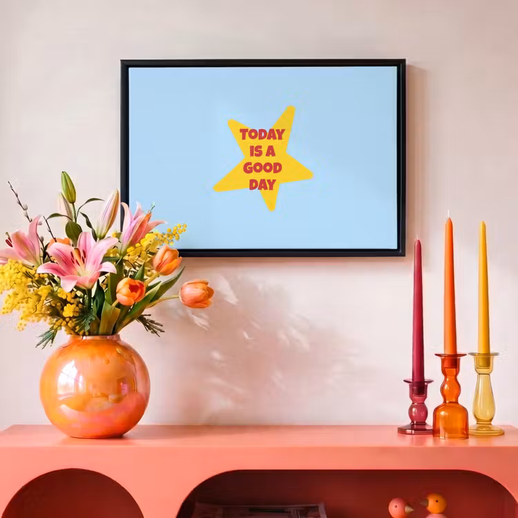 Canvas met lijst - Ster - Today is a good day - Blauw — 4