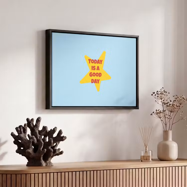 Canvas met lijst - Ster - Today is a good day - Blauw — 6