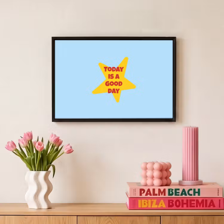 Canvas met lijst - Ster - Today is a good day - Blauw — 8