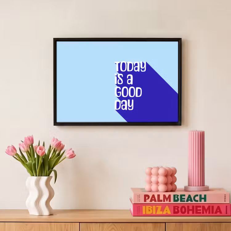 Canvas met lijst - Today is a good day - Blauw - Schaduw — 8