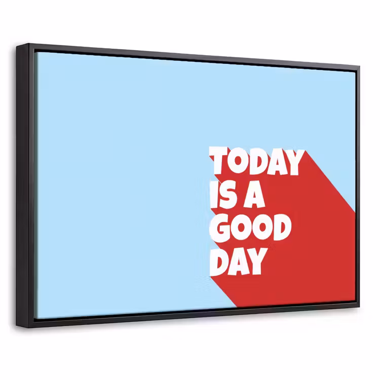 Canvas met lijst - Today is a good day - Rood - lichtblauw — 1