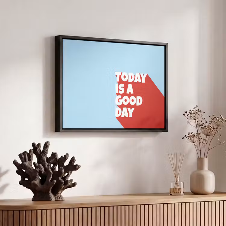 Canvas met lijst - Today is a good day - Rood - lichtblauw — 6