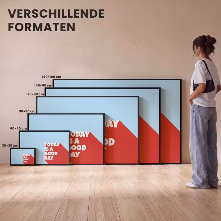 Canvas met lijst - Today is a good day - Rood - lichtblauw — 7