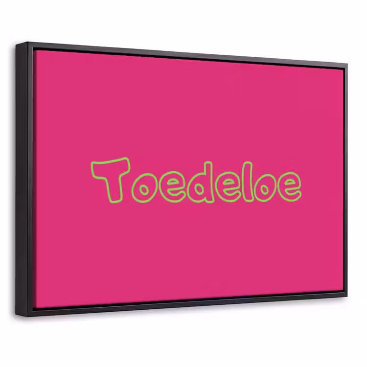 Canvas met lijst - Toedeloe - Groen - Roze — 1