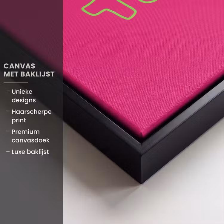 Canvas met lijst - Toedeloe - Groen - Roze — 5