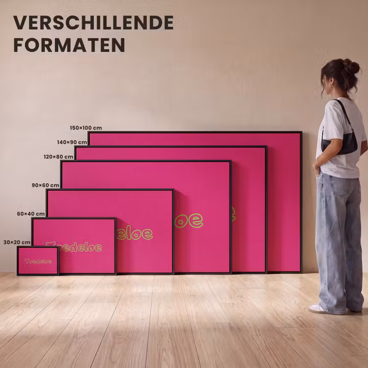 Canvas met lijst - Toedeloe - Groen - Roze — 7