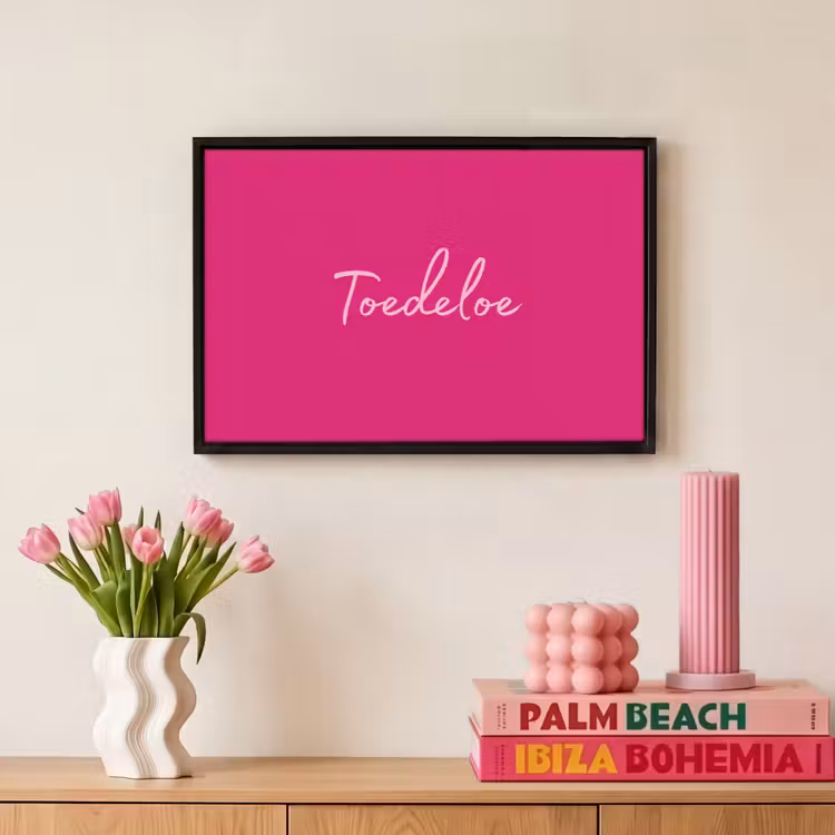 Canvas met lijst - Toedeloe - Roze — 8