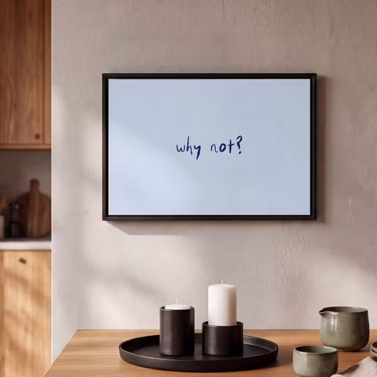 Canvas met lijst - Why not - Blauw - Donker blauw - Quote — 2