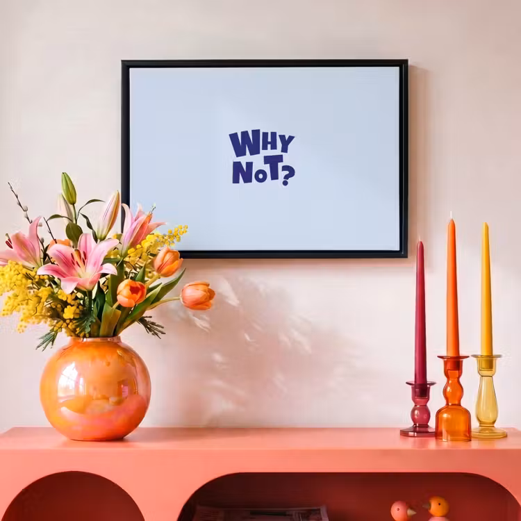 Canvas met lijst - Why not - Blauw - Licht blauw - Quote — 4