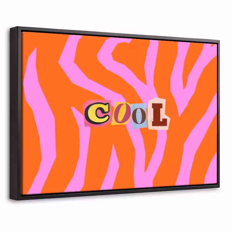 Canvas met lijst - Zebraprint - Grafisch - COOL - Oranje — 1