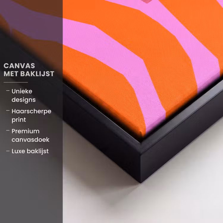 Canvas met lijst - Zebraprint - Grafisch - COOL - Oranje — 5