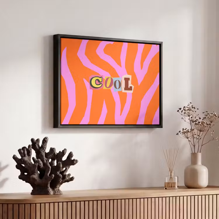 Canvas met lijst - Zebraprint - Grafisch - COOL - Oranje — 6