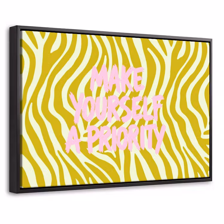 Canvas met lijst - Zebraprint - Priority - Roze — 1