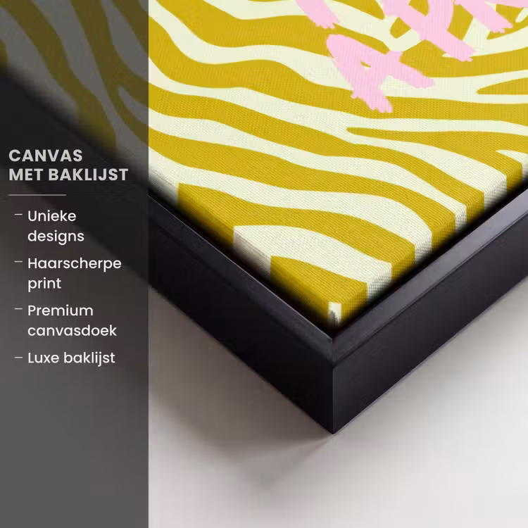 Canvas met lijst - Zebraprint - Priority - Roze — 5