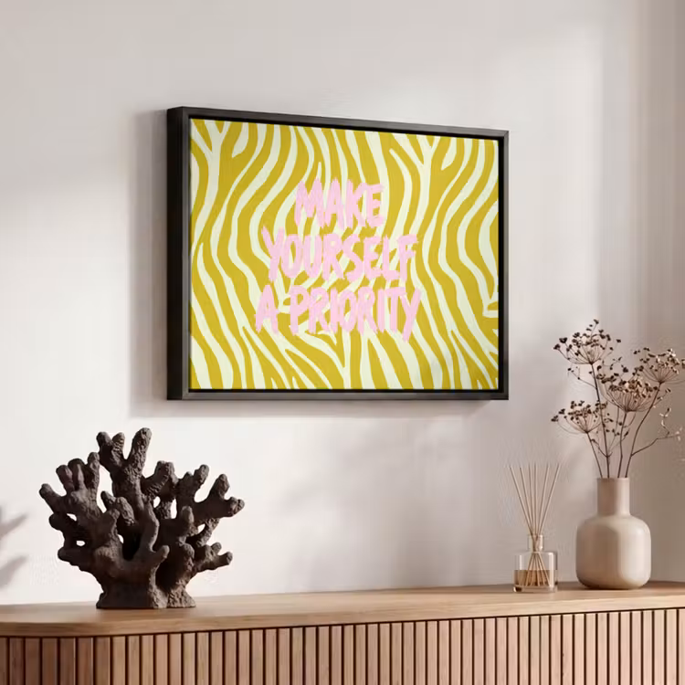 Canvas met lijst - Zebraprint - Priority - Roze — 6