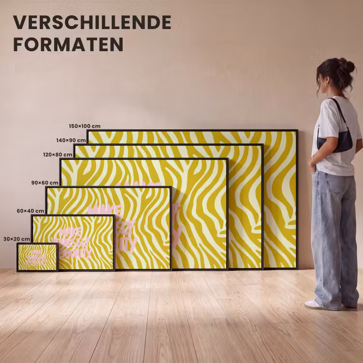 Canvas met lijst - Zebraprint - Priority - Roze — 7