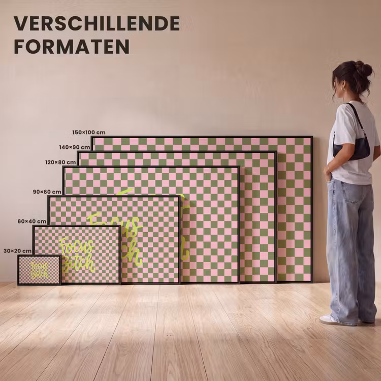 Canvas met lijst - Focus - Vakken - Roze — 7