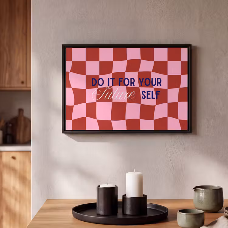 Canvas met lijst - Furture - Geblokt - Rood — 2