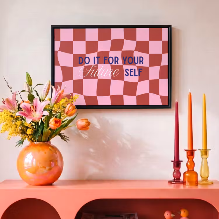 Canvas met lijst - Furture - Geblokt - Rood — 4