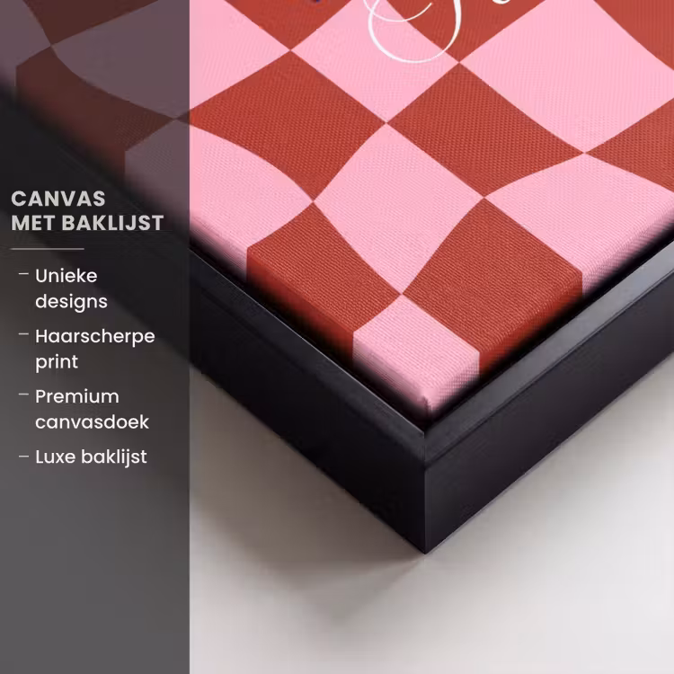 Canvas met lijst - Furture - Geblokt - Rood — 5