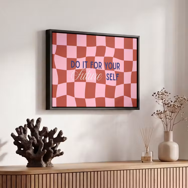 Canvas met lijst - Furture - Geblokt - Rood — 6