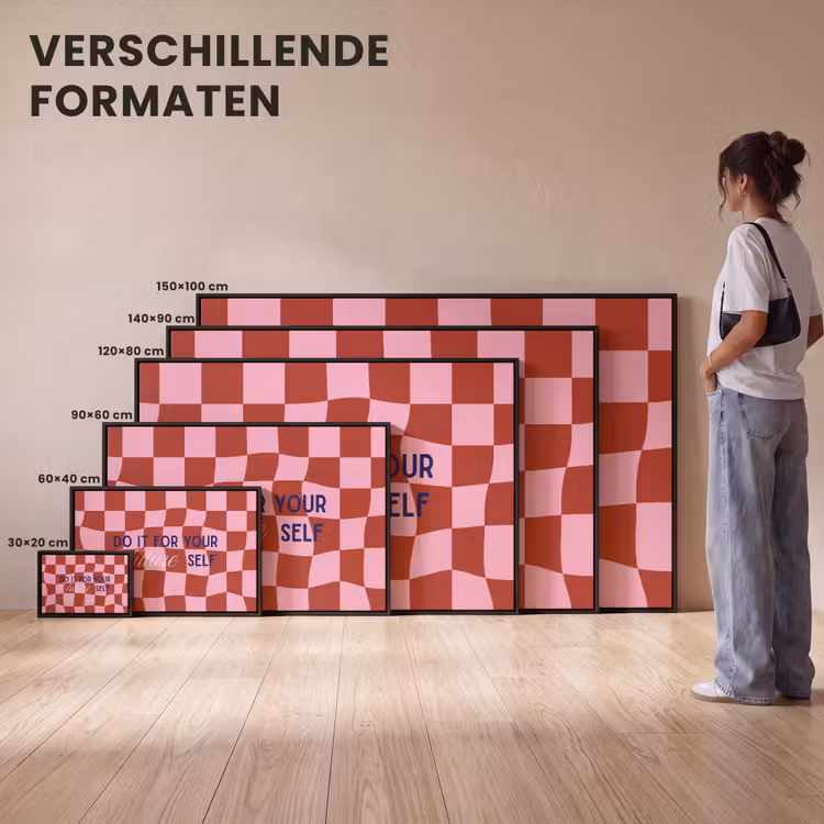 Canvas met lijst - Furture - Geblokt - Rood — 7