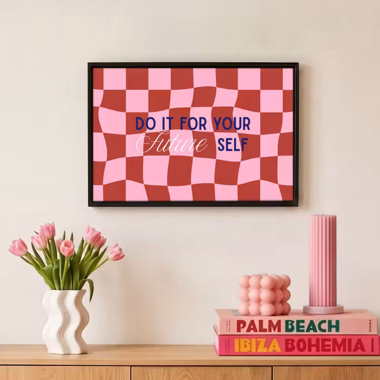 Canvas met lijst - Furture - Geblokt - Rood — 8